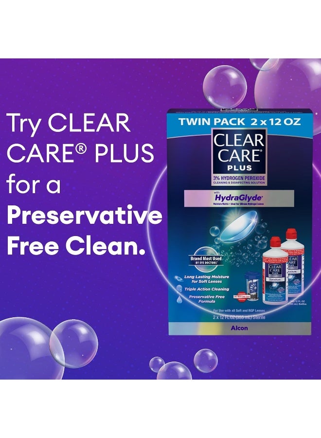 Clear Care Plus Cleaning Solution with Lens Case, Twin Pack, Multi, 12 Oz, Pack of 2 - Image 4